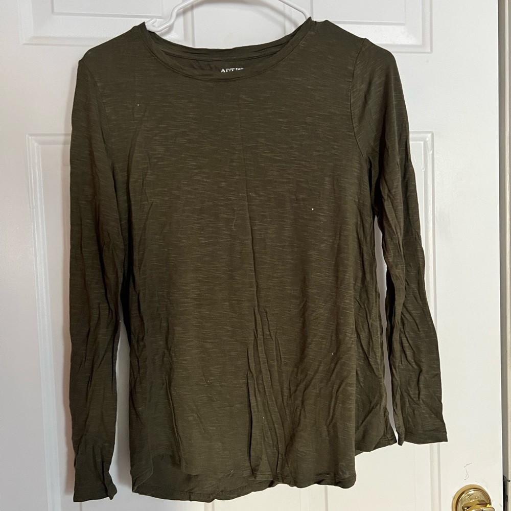 Army Green Lightweight Long Sleeve Shirt